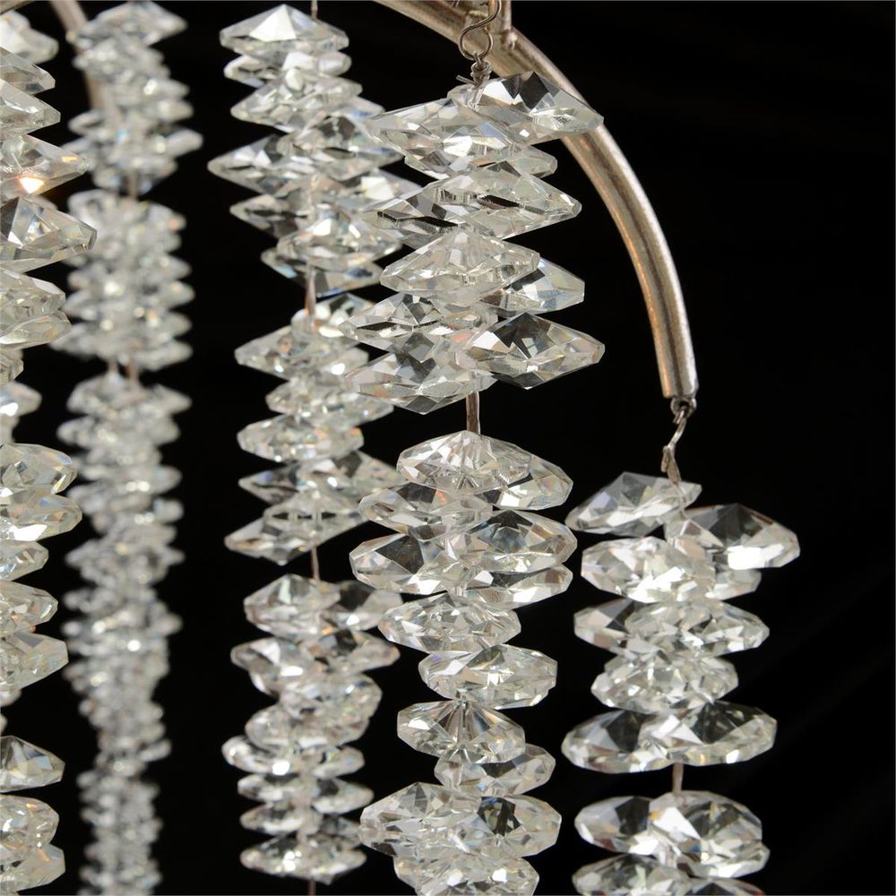 Chandeliers Cascading Crystal Six-Light Chandelier - Silver