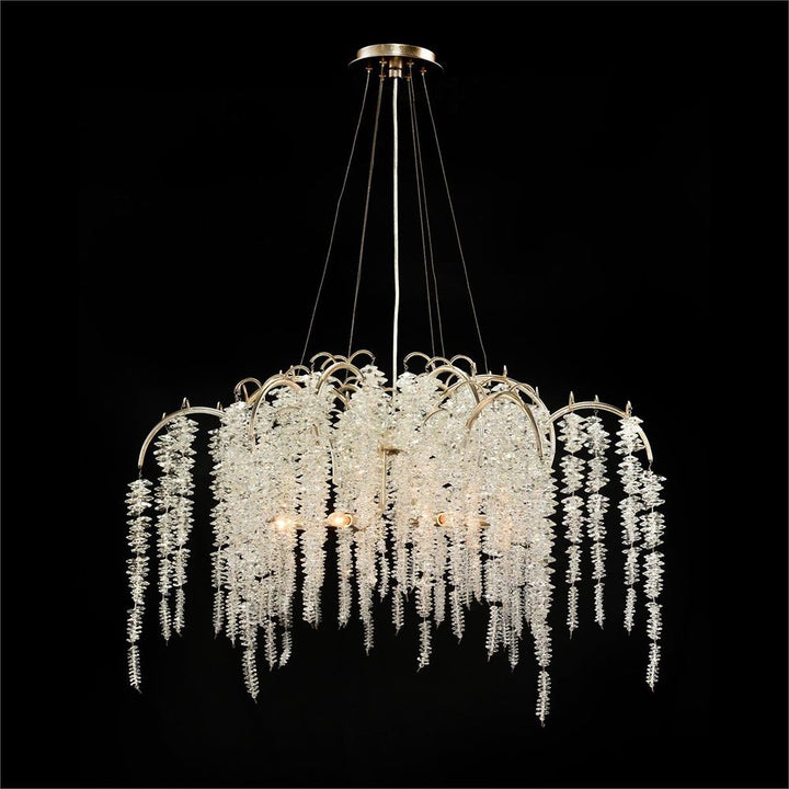 Chandeliers Cascading Crystal Six-Light Chandelier - Silver