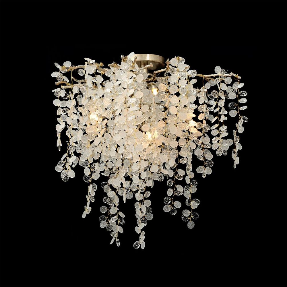 Chandeliers Shiro-Noda Five-Light Semi-Flush Chandelier - Brass