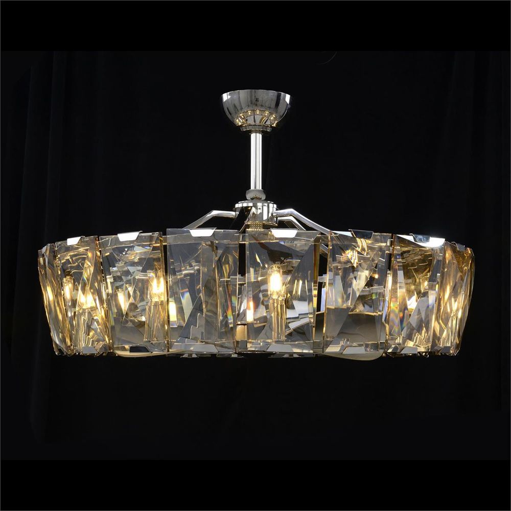 Ceiling Fans Aveline Ten-Light Chandelier with Fan - Silver - Iron