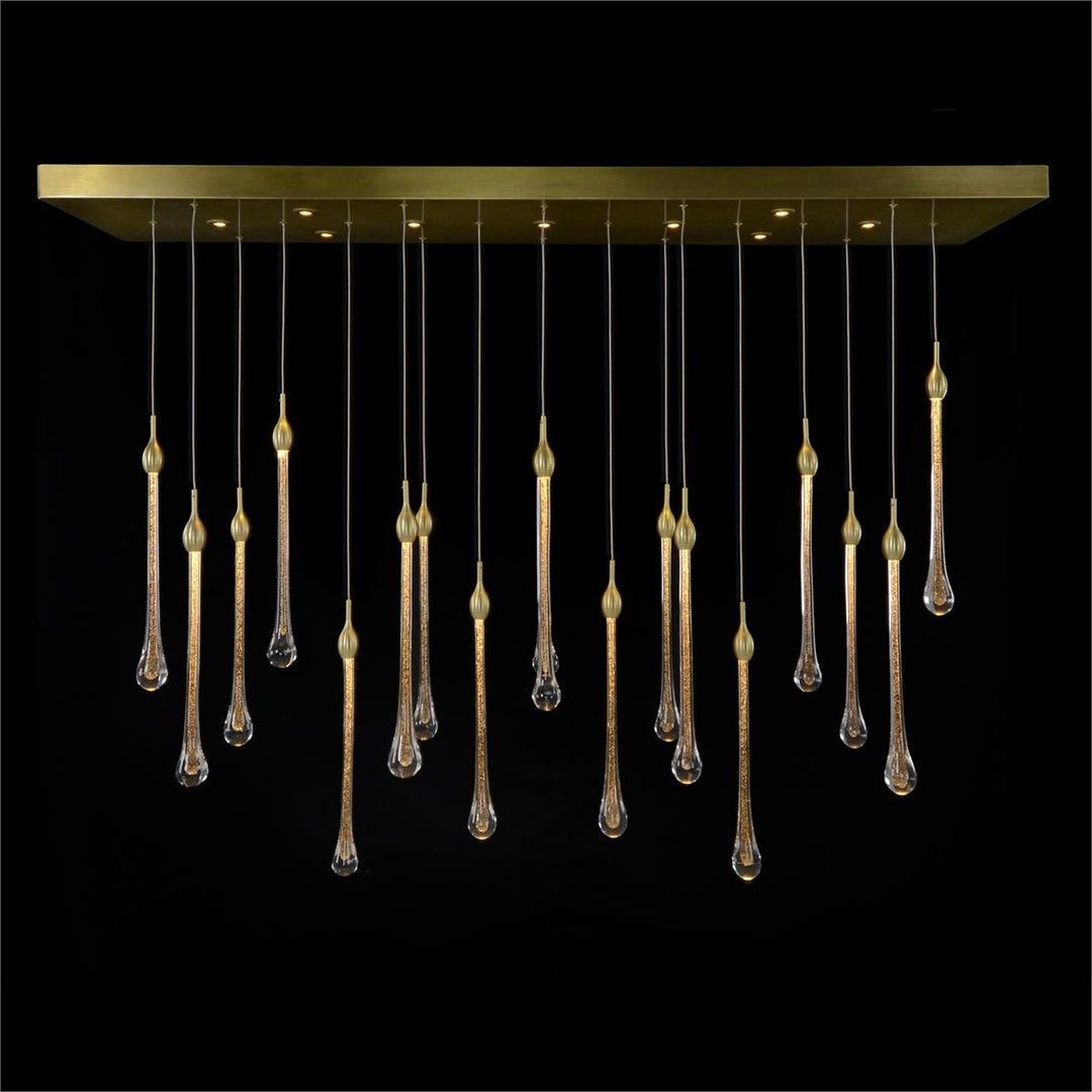 Orion Crystal Drop Thirty-Light Chandelier - Gold