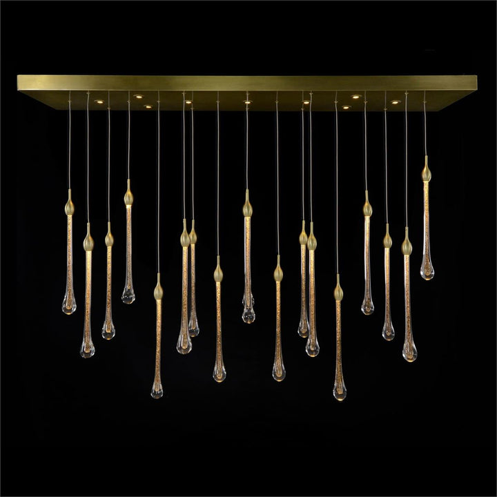 Orion Crystal Drop Thirty-Light Chandelier - Gold