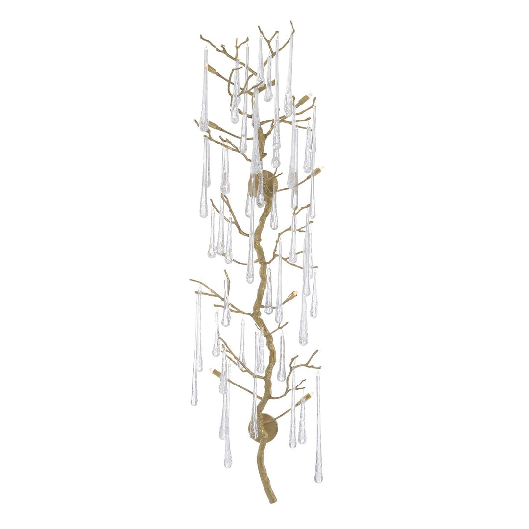 Solis Eight-Light Wall Sculpture - Clear - Brass