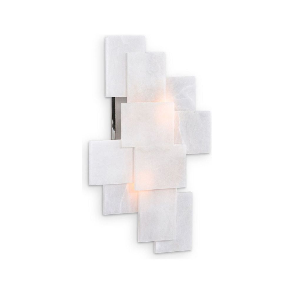 Wall Lighting Stone, Alabaster Wall Sconce With A Nod To Mondrian - White