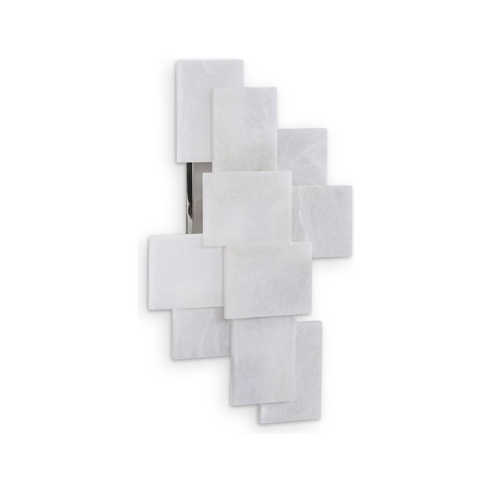 Wall Lighting Stone, Alabaster Wall Sconce With A Nod To Mondrian - White