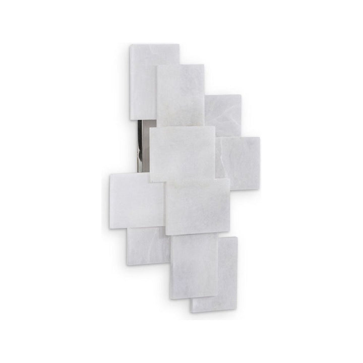 Wall Lighting Stone, Alabaster Wall Sconce With A Nod To Mondrian - White