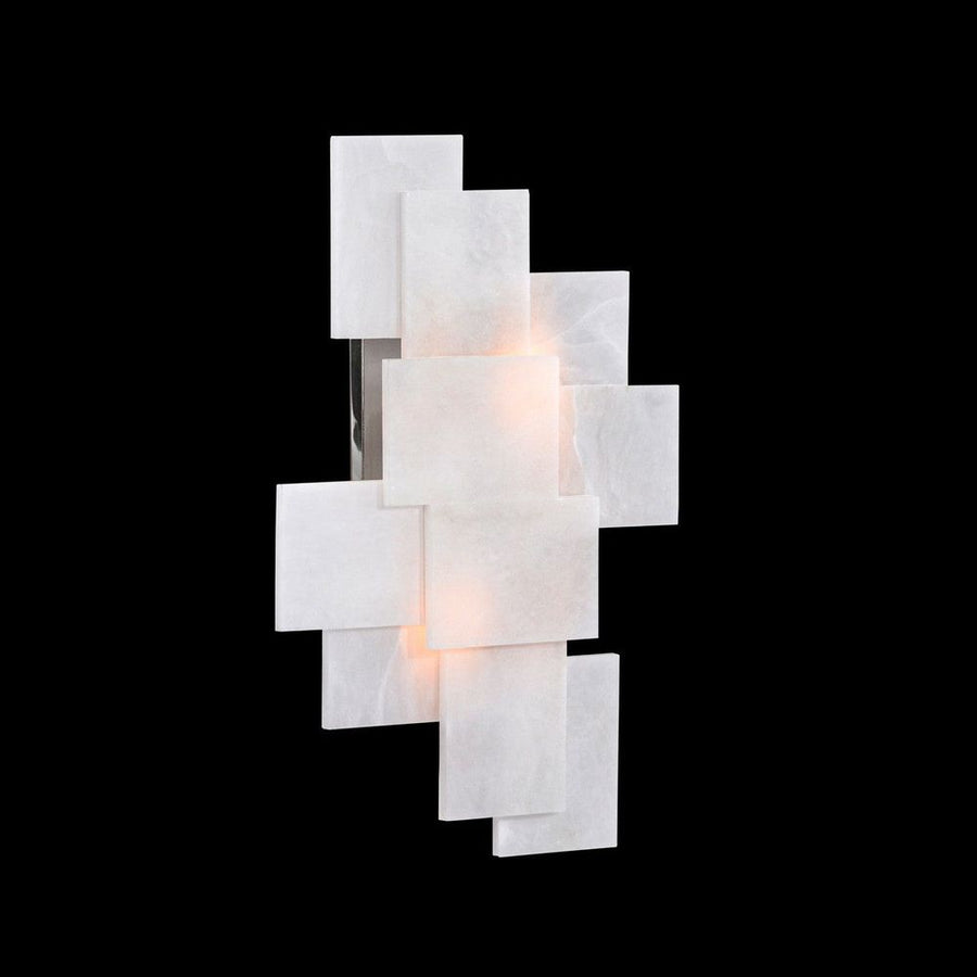 Wall Lighting Stone, Alabaster Wall Sconce With A Nod To Mondrian - White
