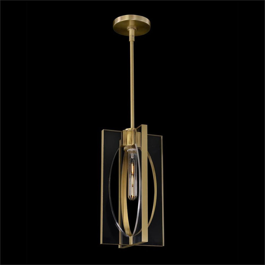 Pendants Genesis:  Acrylic And Antique Brass Single Droplight - Brass