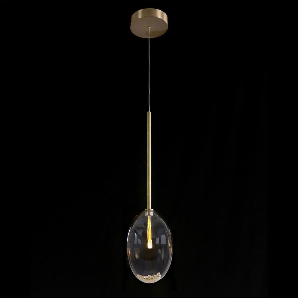 Pendants Echo: Glass Globe Single Droplight - Clear