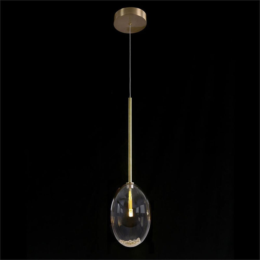 Pendants Resonance: Glass Globe Single Droplight - Clear