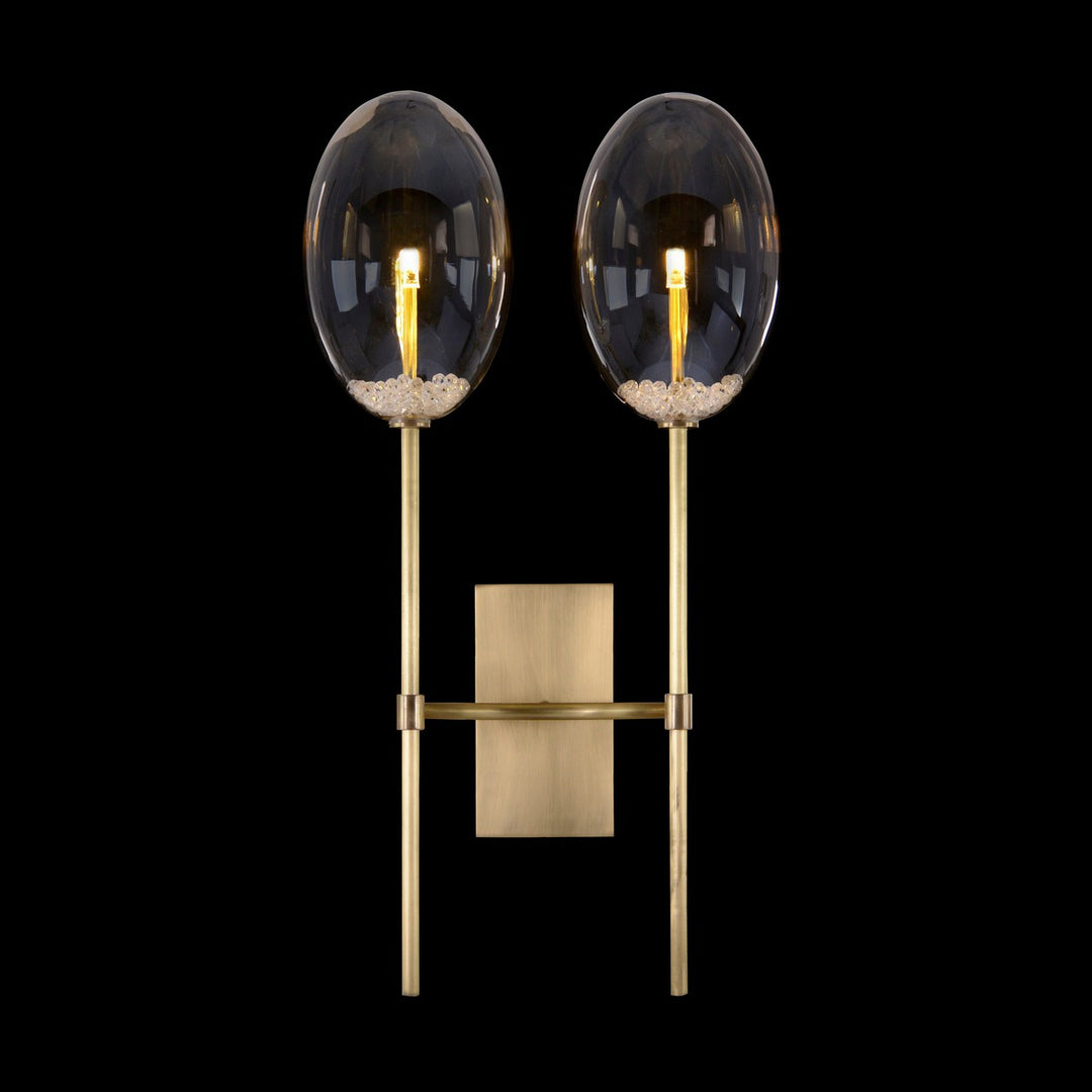 Vox: Glass Globe Two-Light Wall Sconce - Brass