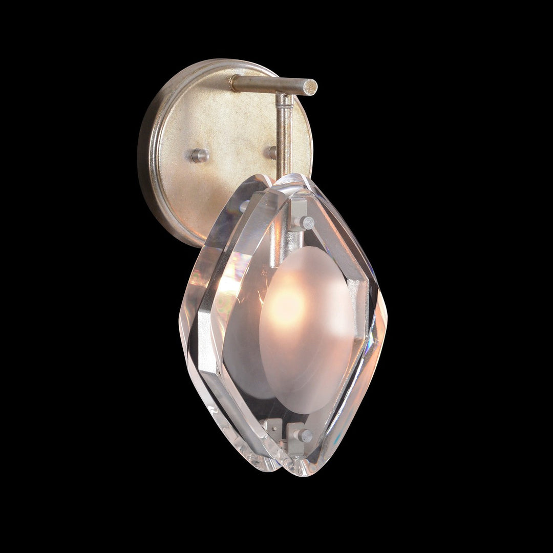 Opulent Glass Single-Light Wall Sconce - Silver