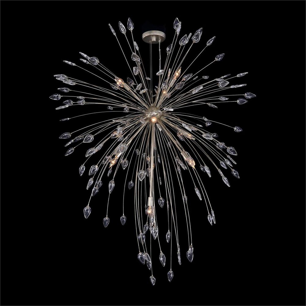 Chandeliers Solaria: Crystal Constellation Ten-Light Pendant - Silver - Iron