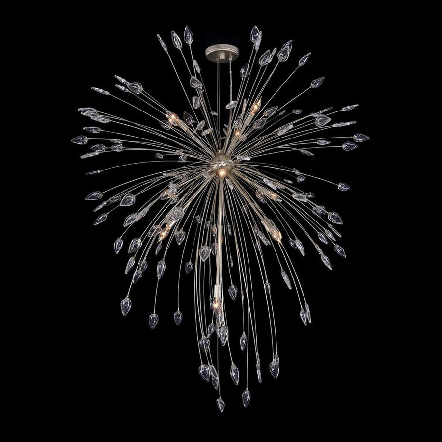Chandeliers Solaria: Crystal Constellation Ten-Light Pendant - Silver - Iron