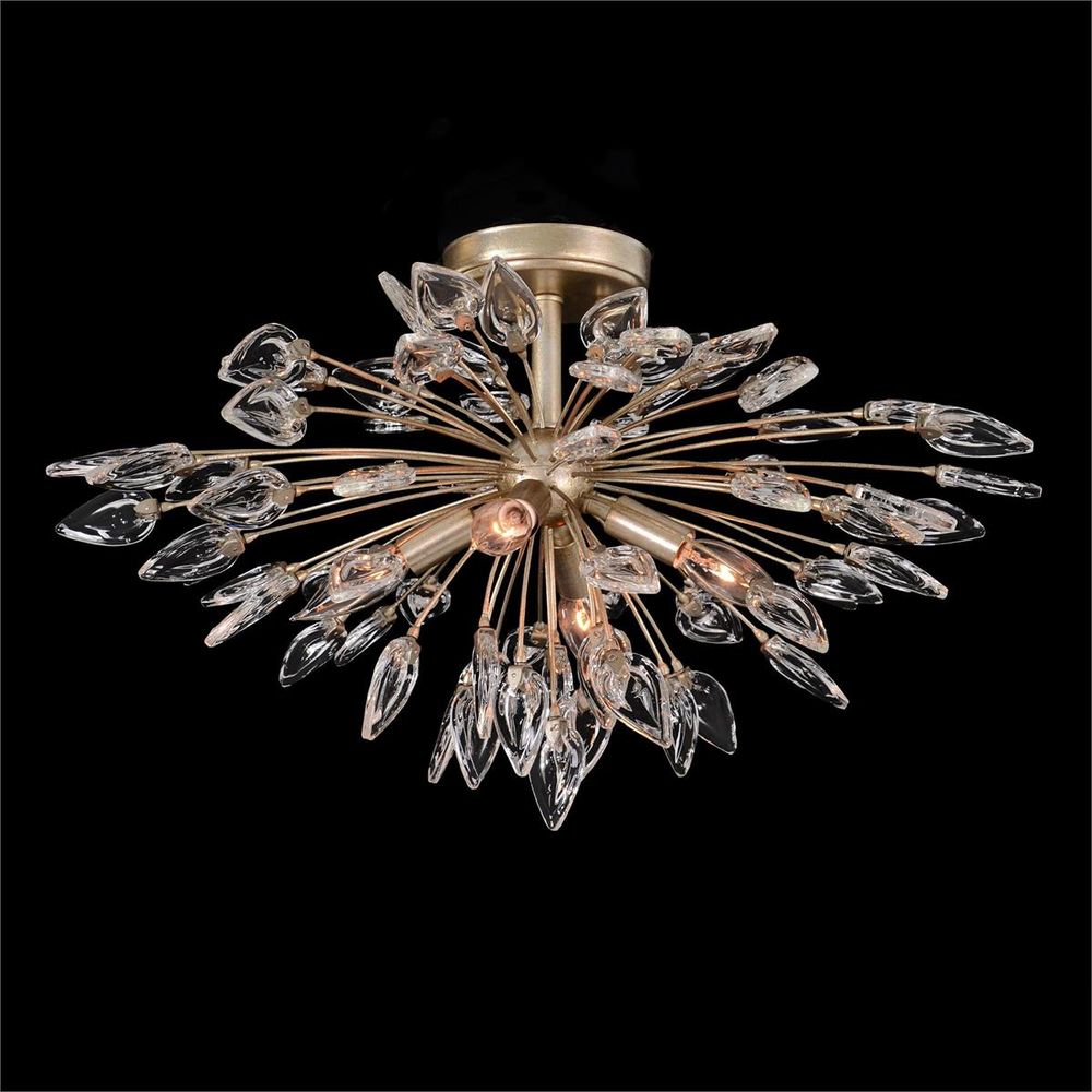 Flush Mounts Reveille: Crystal Constellation Four-Light Semi-Flush - Silver