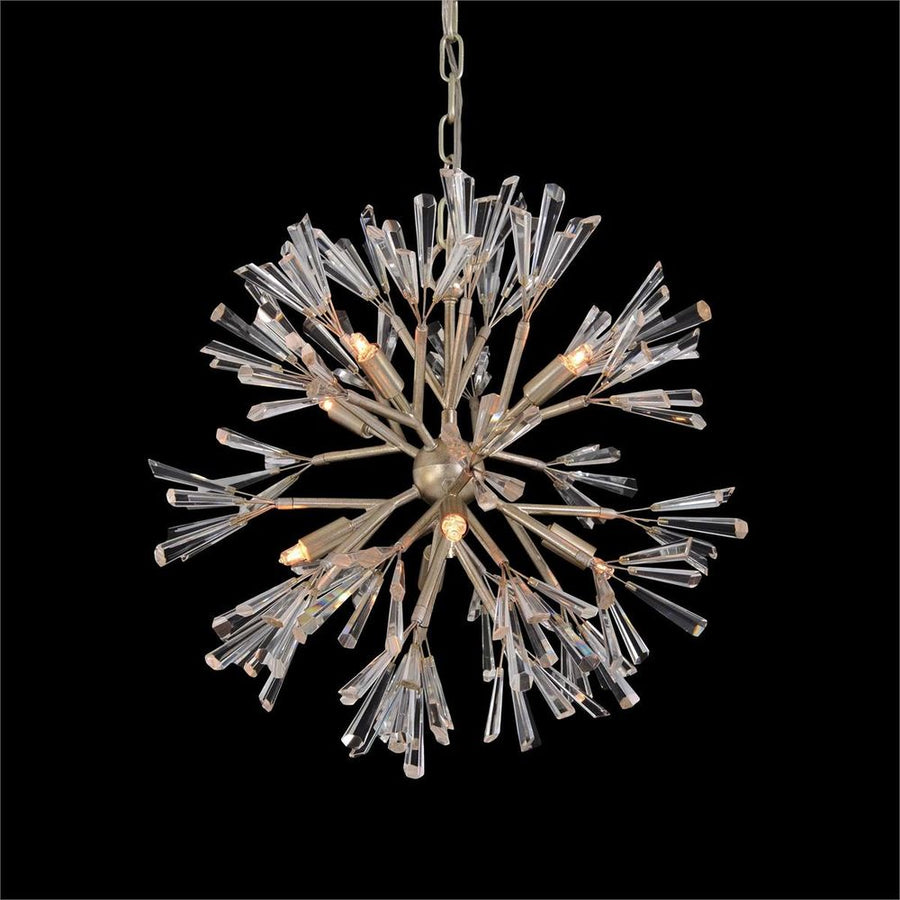 Chandeliers Luna: Crystal Wand Branched Eight-Light Pendant Chandelier - Silver