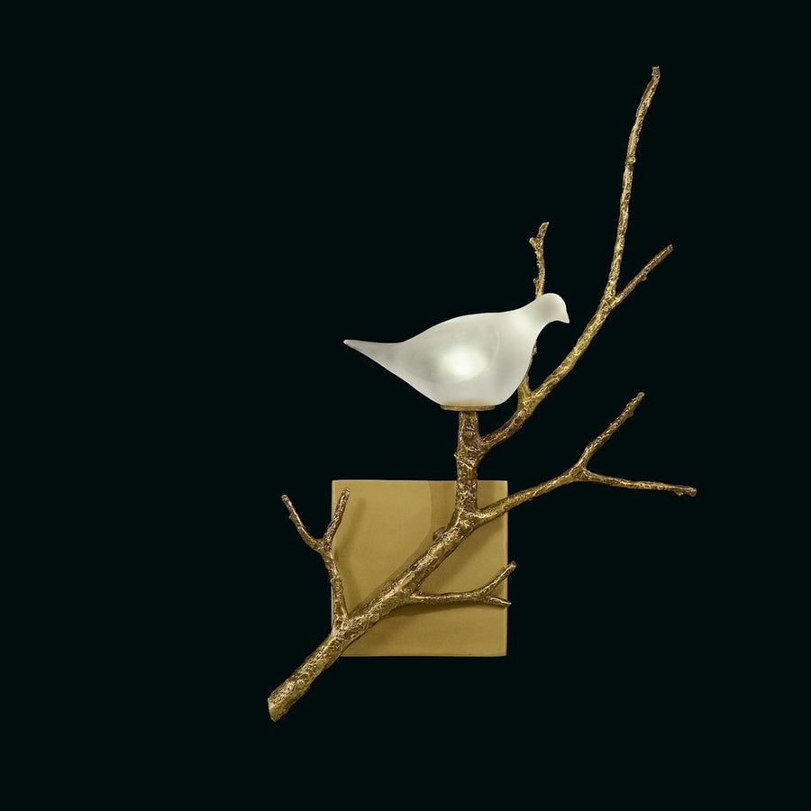 Wall Lighting White Lazurite Dove And Brass Wall Sconce Ii - White