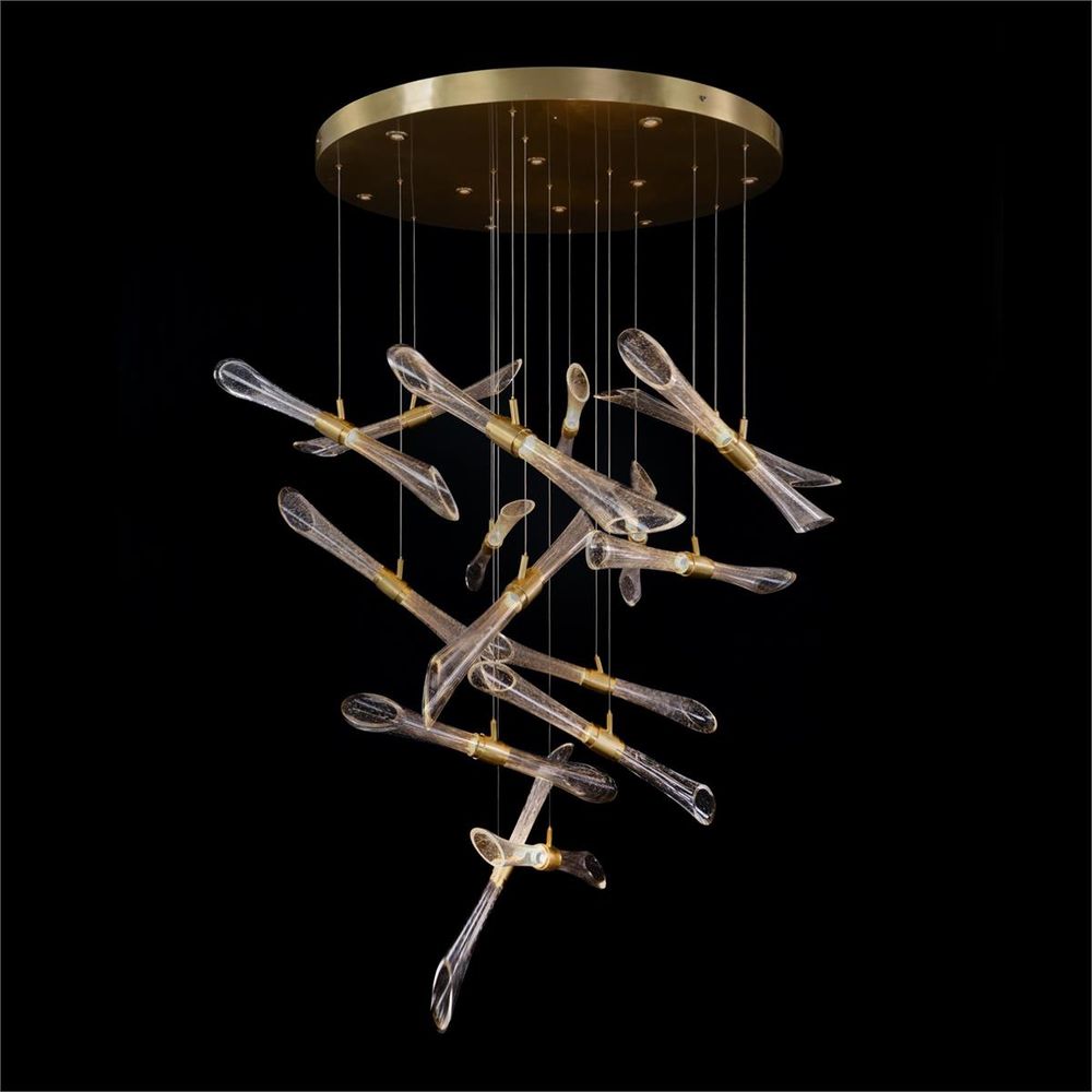 Chandeliers Rhapsody Fluted And Seeded Glass Tubes Chandelier - Clear