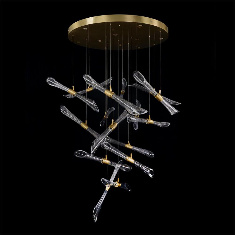 Chandeliers Amaryllis Fluted And Seeded Glass Tubes Chandelier - Clear