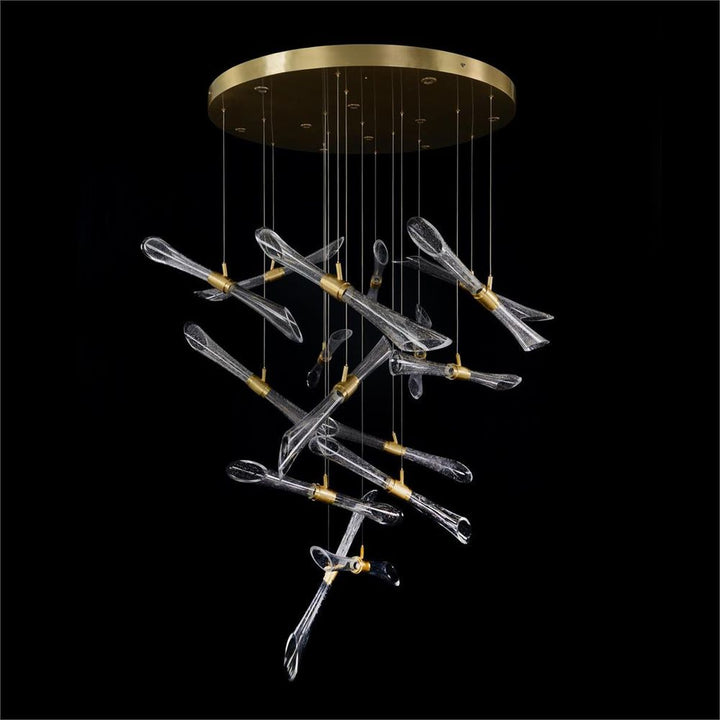 Chandeliers Rhapsody Fluted And Seeded Glass Tubes Chandelier - Clear