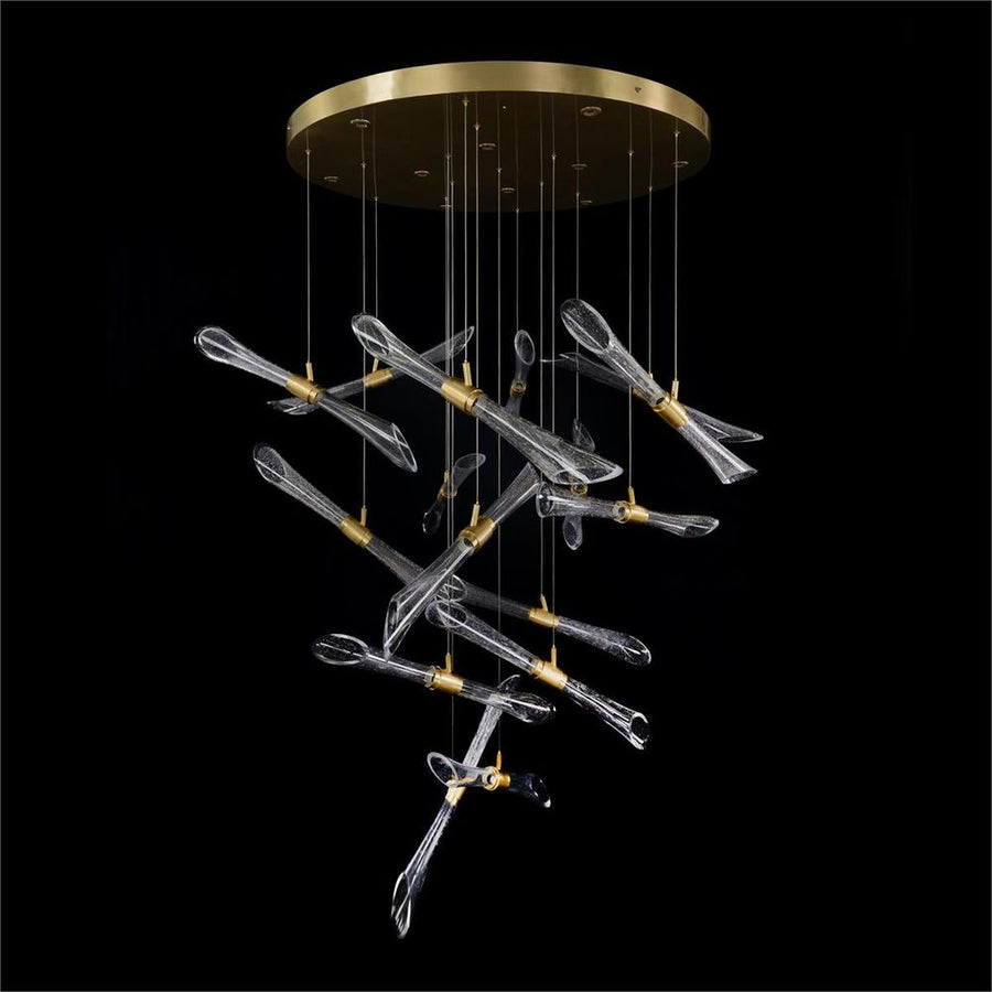 Chandeliers Rhapsody Fluted And Seeded Glass Tubes Chandelier - Clear