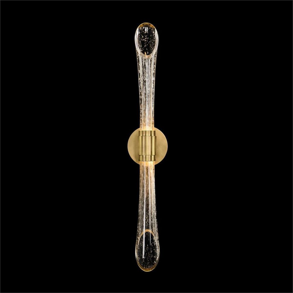 Wall Lighting Melody Fluted And Seeded Glass Wall Sconce - Clear