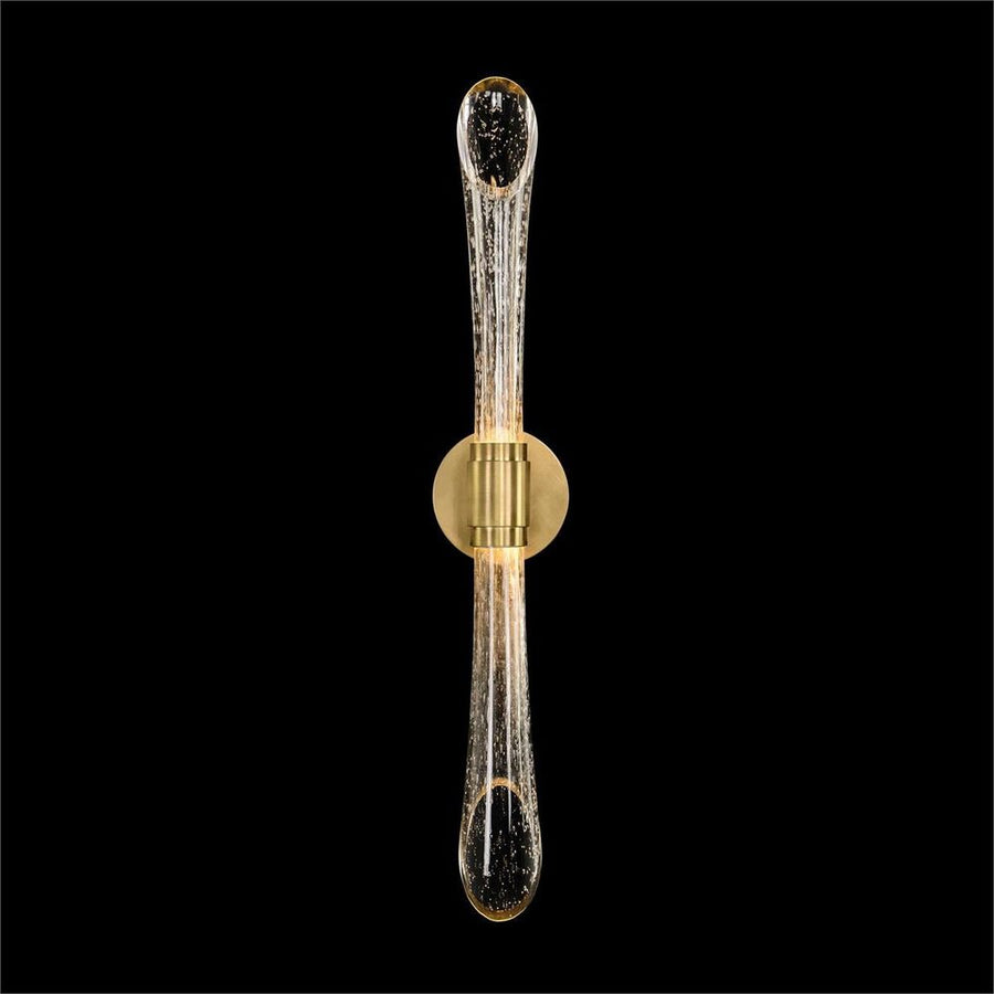 Wall Lighting Melody Fluted And Seeded Glass Wall Sconce - Clear
