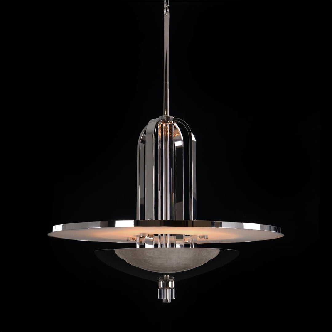 Global Style Eight-Light Cage Pendant In Polished Nickel - Silver