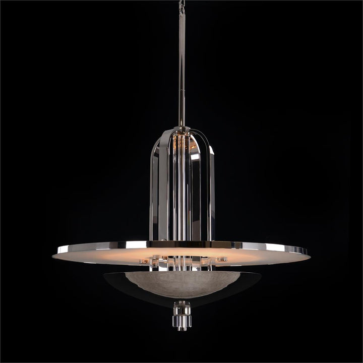 Global Style Eight-Light Cage Pendant In Polished Nickel - Silver