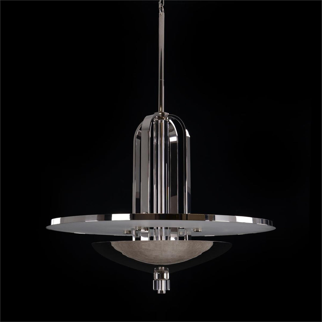 Global Style Eight-Light Cage Pendant In Polished Nickel - Silver