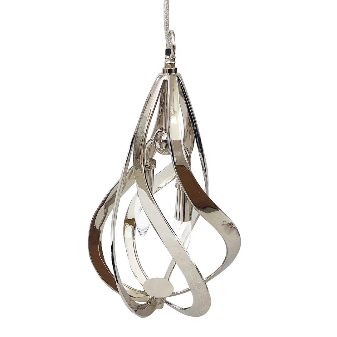 Bands Of Polished Nickel Two-Light Pendant