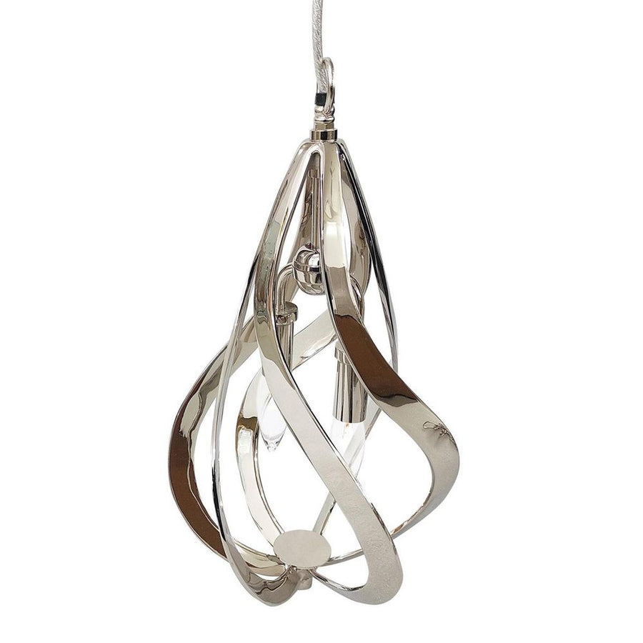 Chandeliers Bands Of Polished Nickel Two-Light Pendant