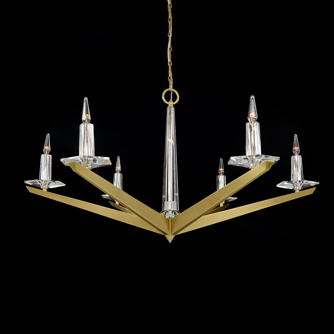 Kellen Six Light Chandelier, Large Brass - Silver - Iron