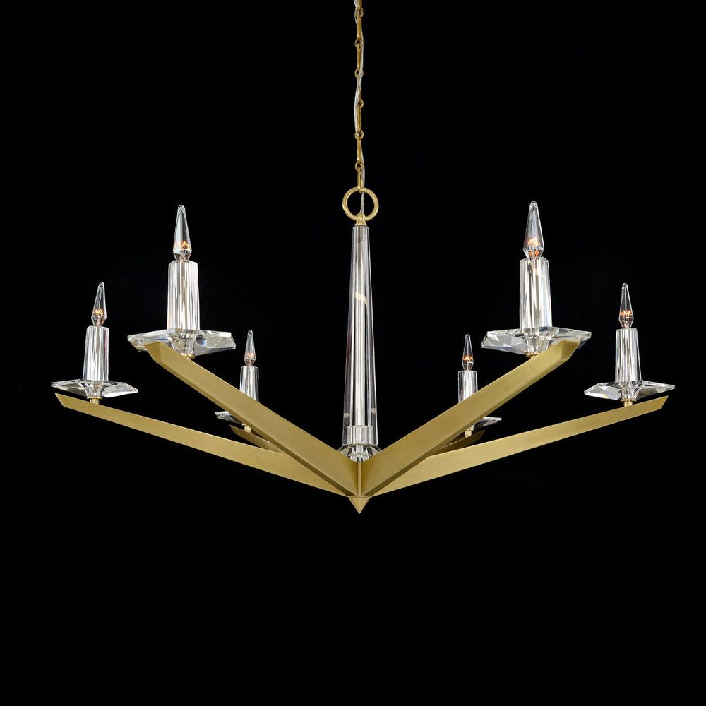 Chandeliers Antares Six Light Chandelier, Large Brass - Silver, Brass