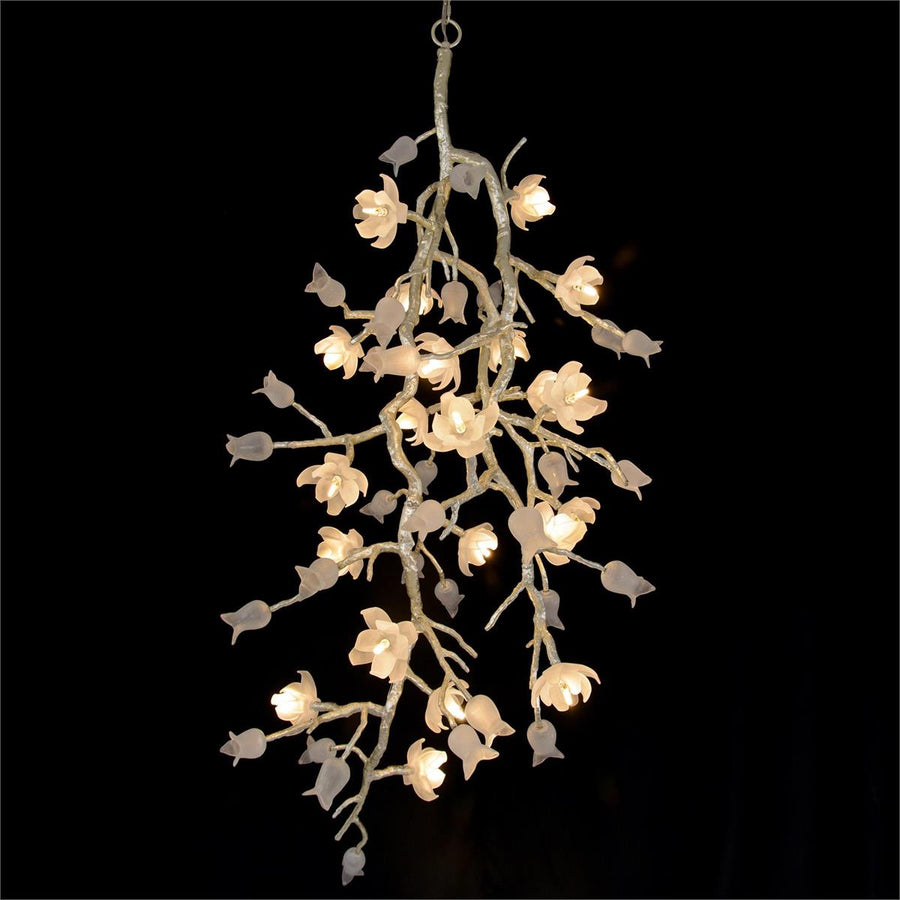 Churippu Magnolia & Tulip Glass Vertical Twenty-One Light Chandelier-John Richard-JR-AJC-9325-ChandeliersSilver Leaf-1-France and Son