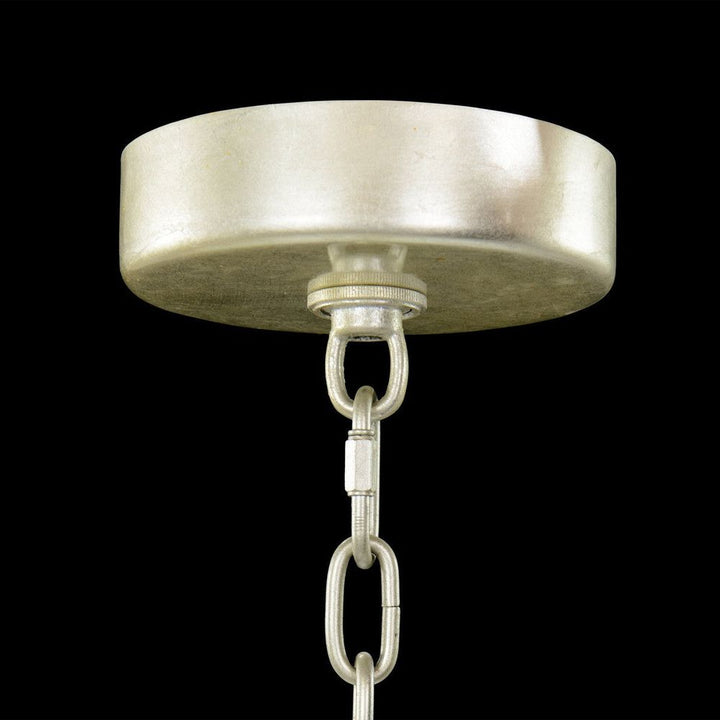 Chandeliers Churippu Magnolia & Tulip Glass Silver Leaf Vertical Twenty-One Light Chandelier - Silver