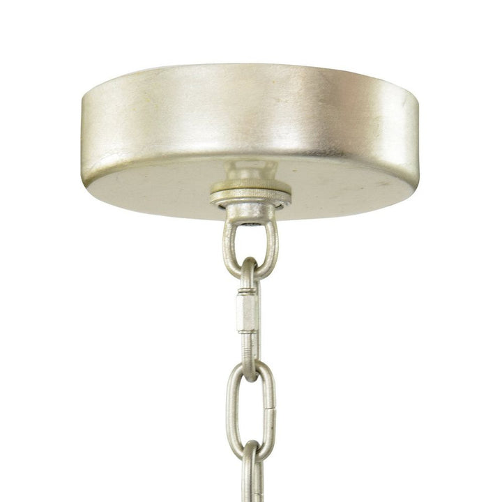 Chandeliers Churippu Magnolia & Tulip Glass Silver Leaf Vertical Twenty-One Light Chandelier - Silver