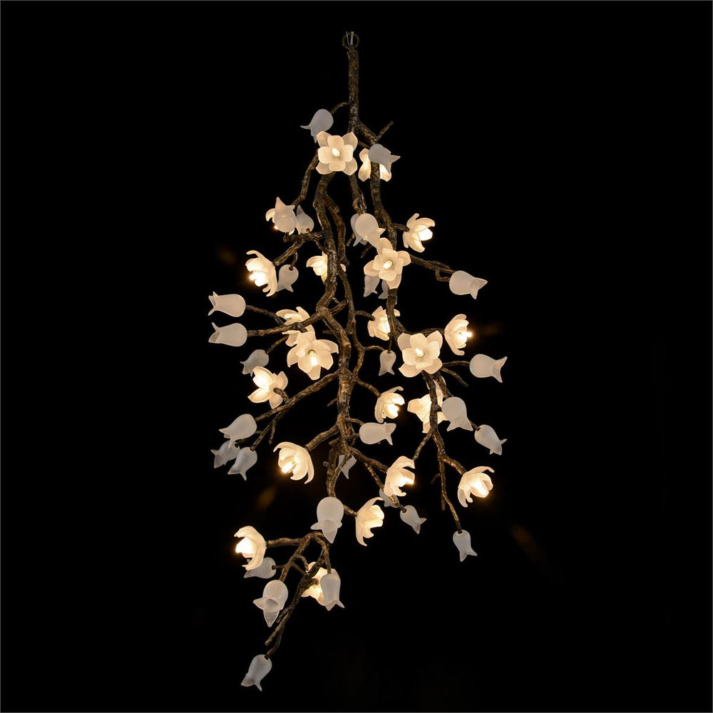 Churippu Magnolia & Tulip Glass Vertical Twenty-One Light Chandelier-John Richard-JR-AJC-9326-ChandeliersBronze-2-France and Son