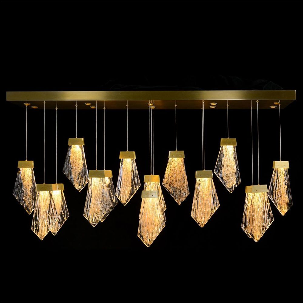 Chandeliers Lux Twenty-Seven-Light Horizontal Chandelier, Brass