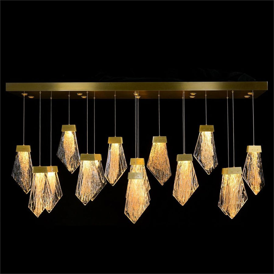 Chandeliers Lux Twenty-Seven-Light Horizontal Chandelier, Brass