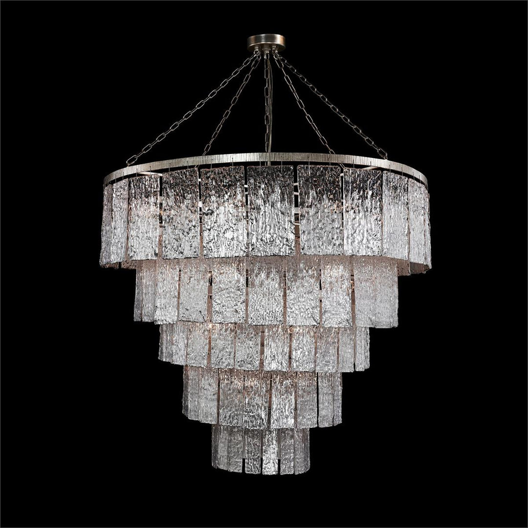 Dusk 24-Light Slumped Glass Chandelier, Silver