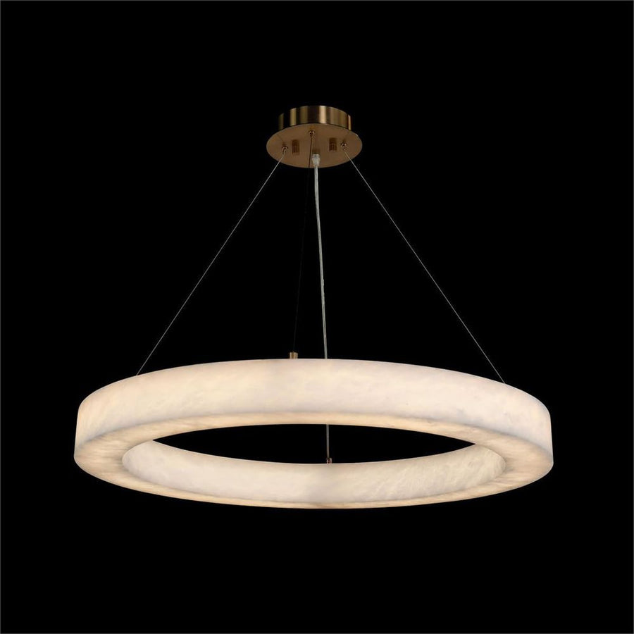  Alabaster Halo Pendant, Medium