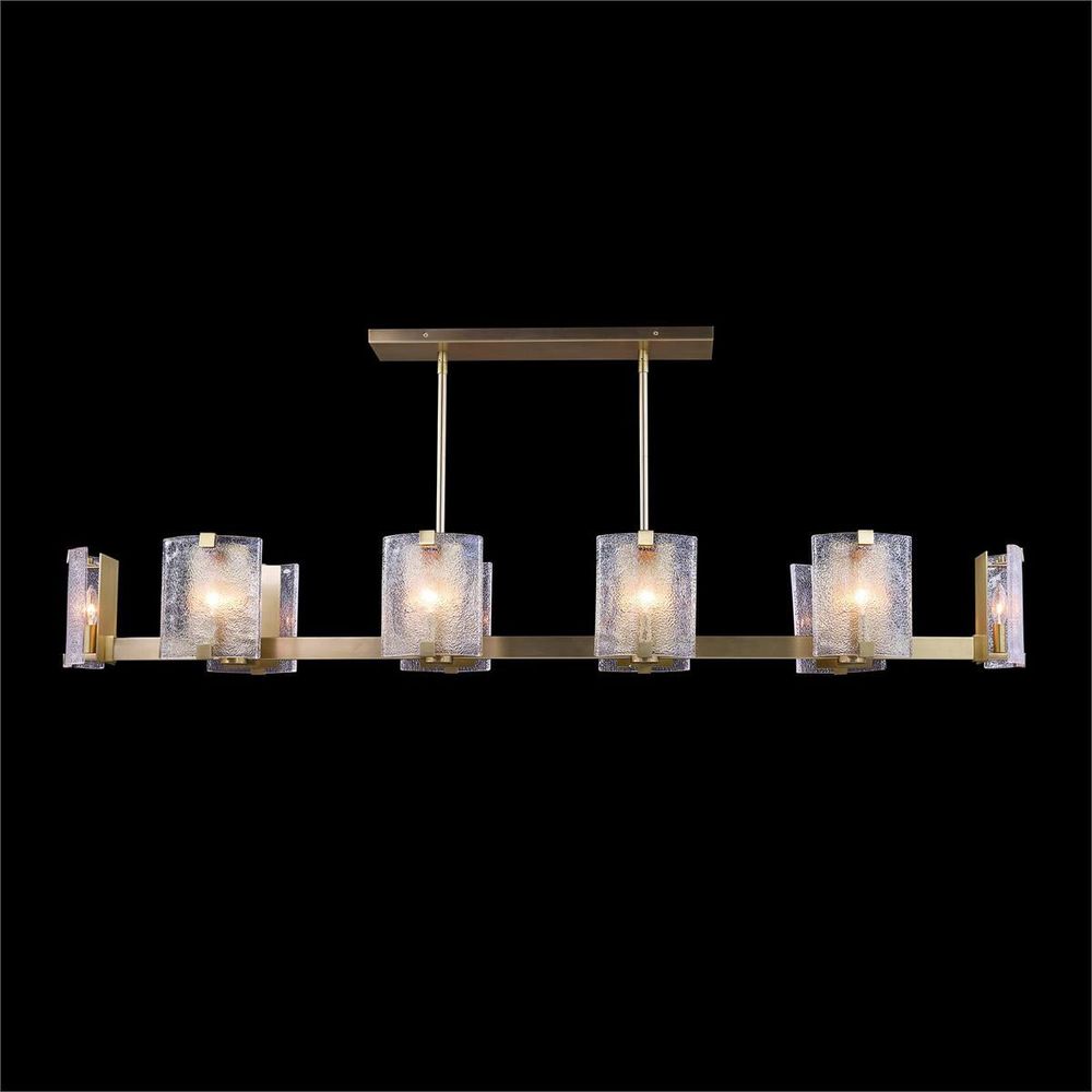  Claritas Ten-Light Horizontal Chandelier, Brass