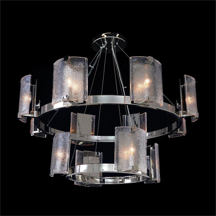  Claritas Twelve-Light Two-Tier Chandelier, Nickel