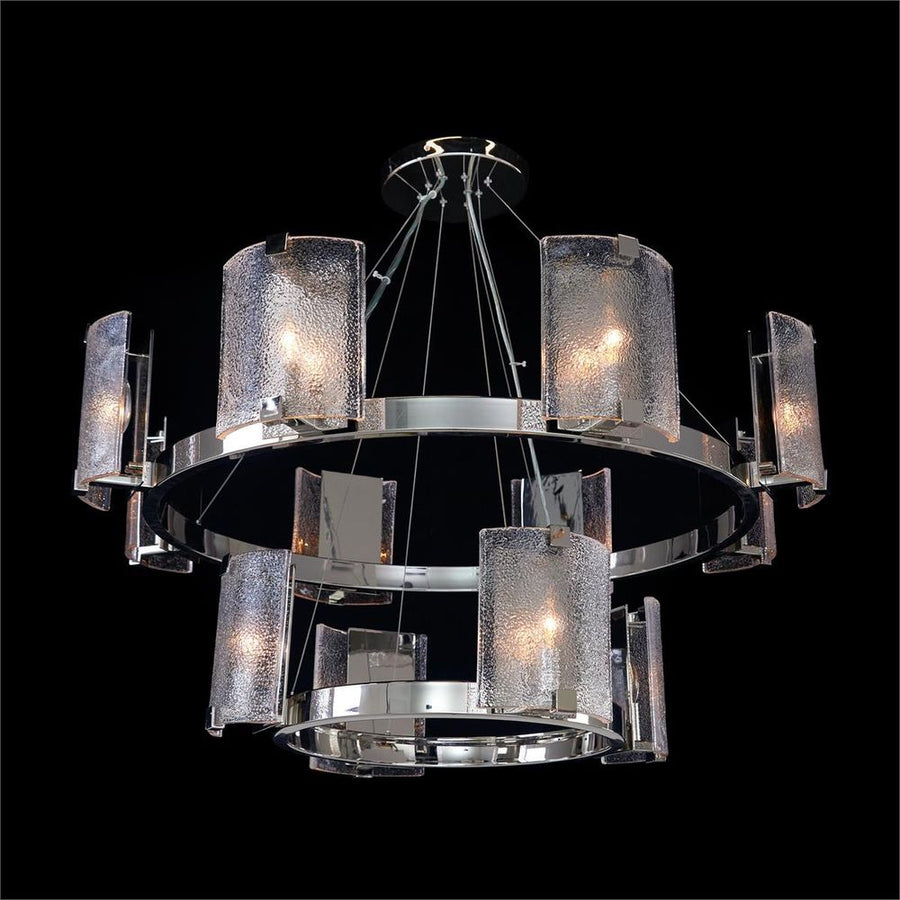  Claritas Twelve-Light Two-Tier Chandelier, Nickel