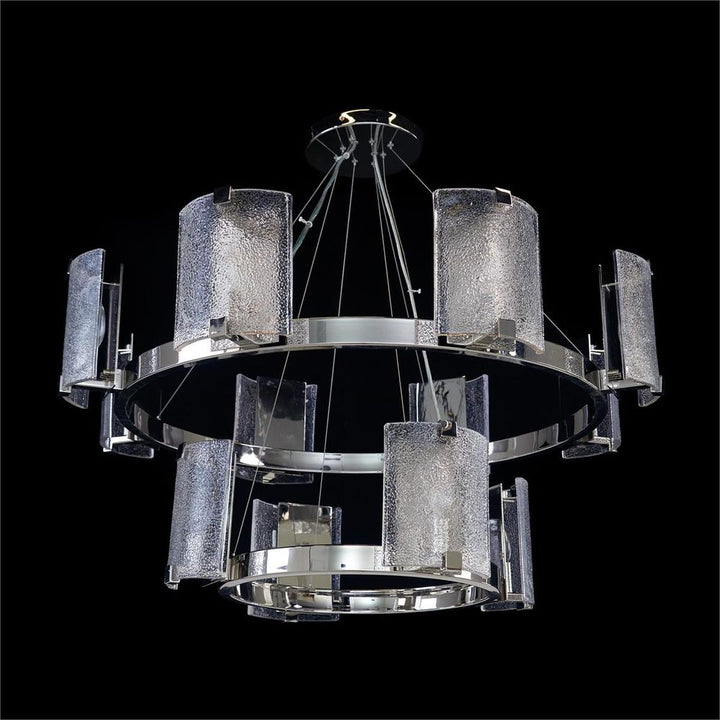  Claritas Twelve-Light Two-Tier Chandelier, Nickel