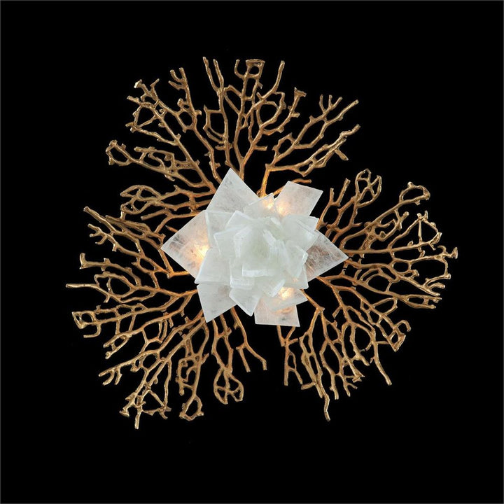  Stone Flora Wall Sconce, Brass