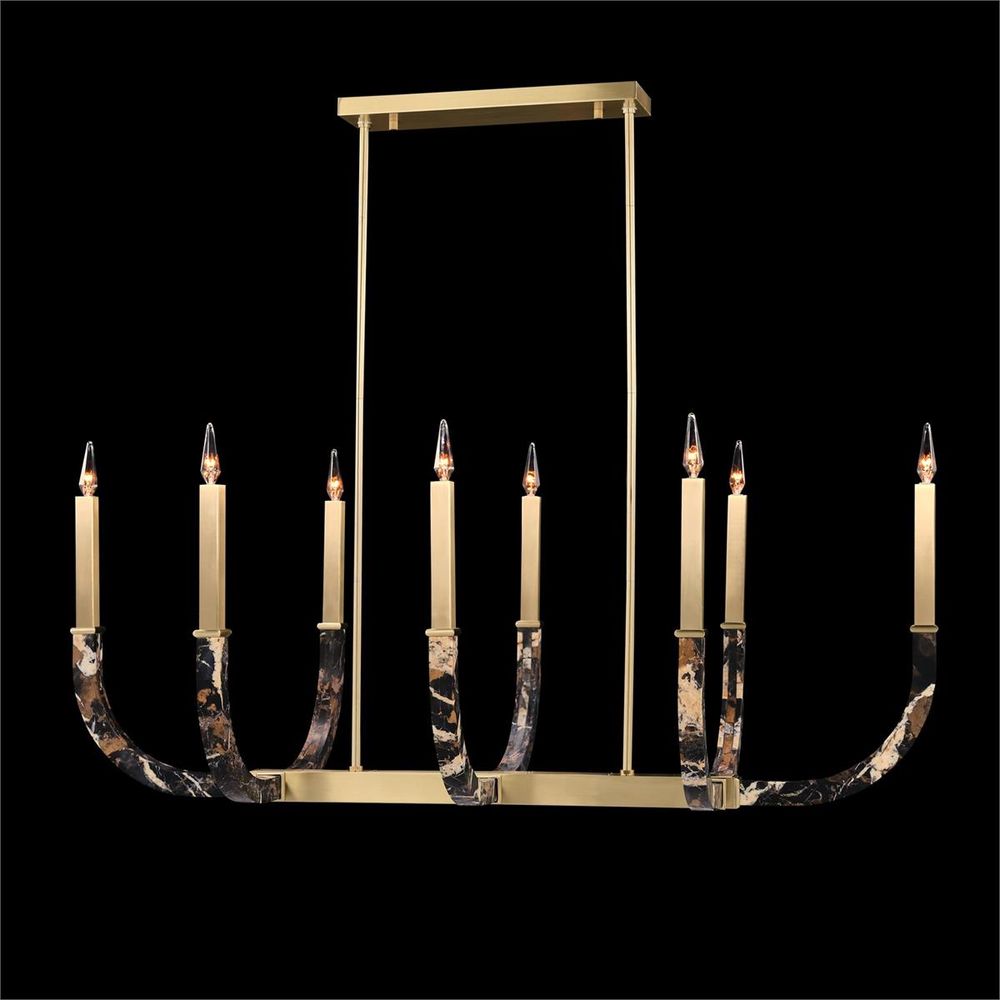Chandeliers Linear Marble Curvature Chandelier