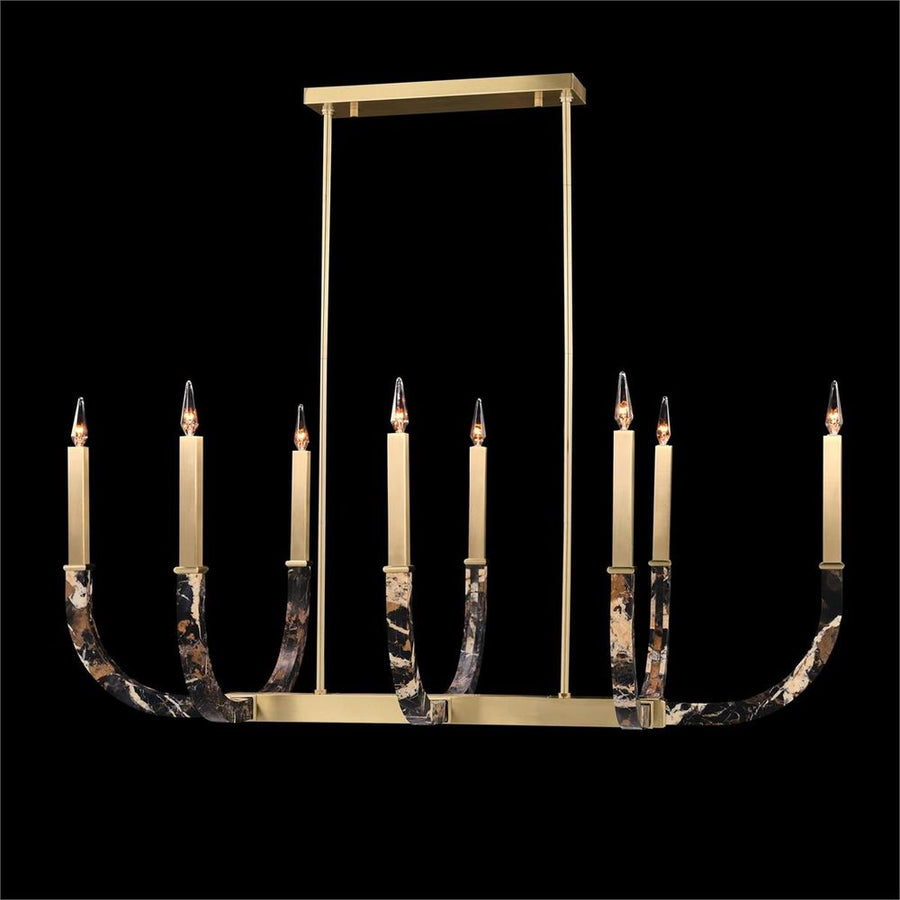 Chandeliers Linear Marble Curvature Chandelier