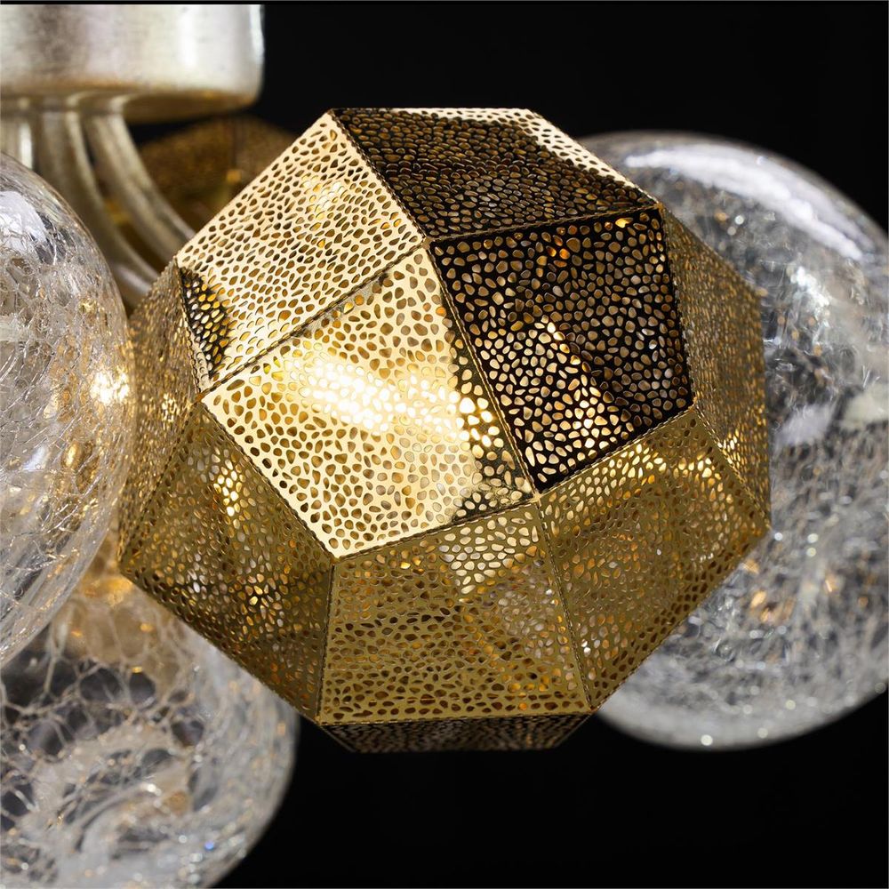 Chandeliers Brass & Glass Orb Trio